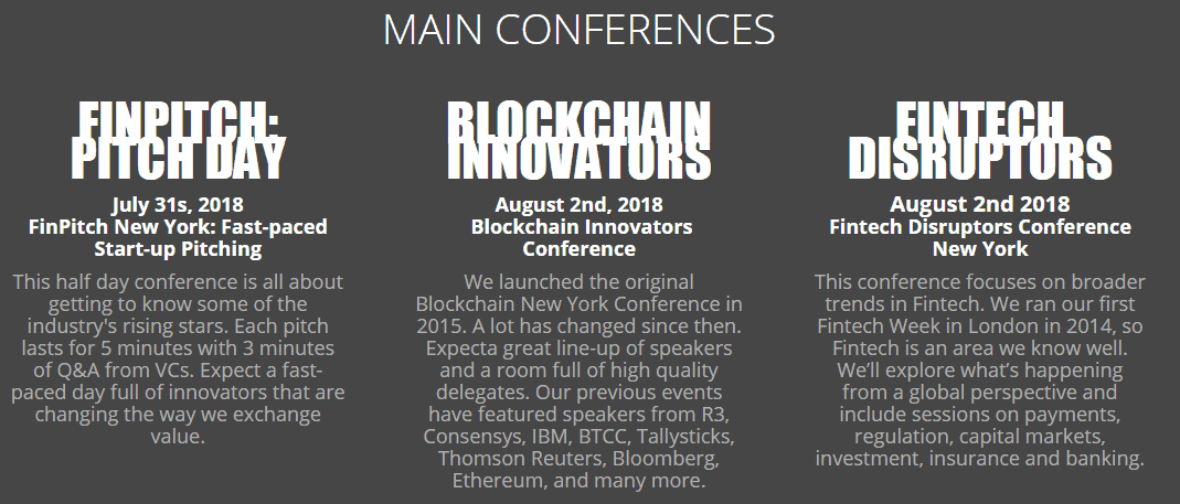 Fintech Week New York blockchain conference