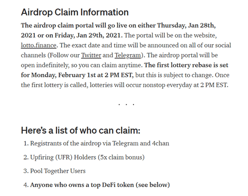 Airdrop Claim Information